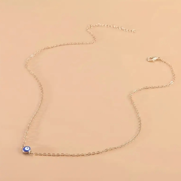 Evil's Eye Pendant Golden Necklace - Picture 3 of 3